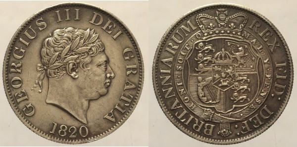 GREAT BRITAIN - George III (1760-1820) - Half Crown 1820 AG gr. Lucidata ma bei ...