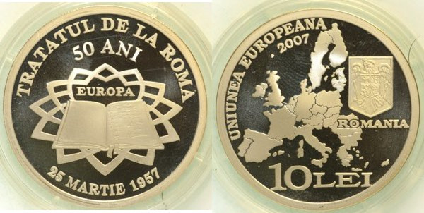 ROMANIA - Repubblica - 10 lei 2007 “50° anniversary of the treaty of Rome” - KM2...