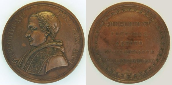 ROMA - Stato Pontificio - Gregorio XVI (1831-1846) Medaglia 1831 ANNO I per l'el...