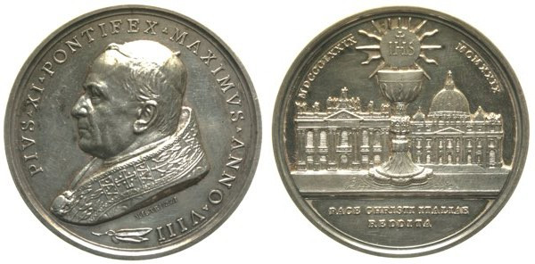 Città del Vaticano - Pio XI (1929-1938) Medaglia Annuale AN VIII Cusumano/Modest...