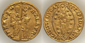 VENEZIA - Pietro Loredan (1567-1570) Zecchino Pao 1 Molto raro AU Oro Gold gr. 3,49 graffietti e fondi parzialmente lucenti
SPL+