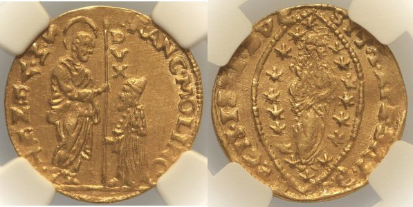 VENEZIA - Francesco Molin (1646-1655) Zecchino Paol. 1 AU Oro Gold In Slab NGC M...