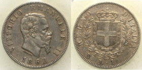 REGNO D’ITALIA - VITTORIO EMANUELE II (1861-1878) - Lira 1862 Napoli Stemma - Gig. 62 AG Periziata G. Erpini BB+/q SPL
BB+/qSPL