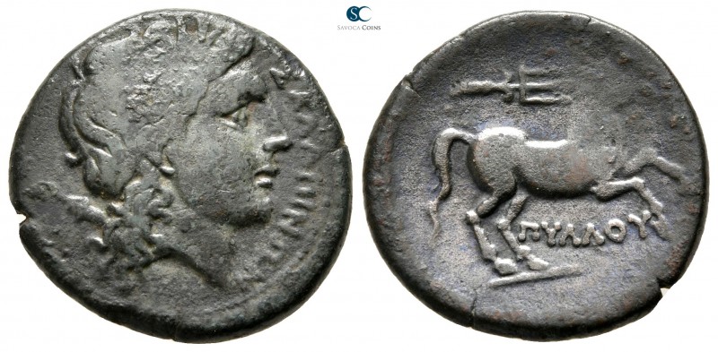 Apulia. Salapia circa 225-210 BC. 
Bronze Æ

21mm., 5,31g.



very fine