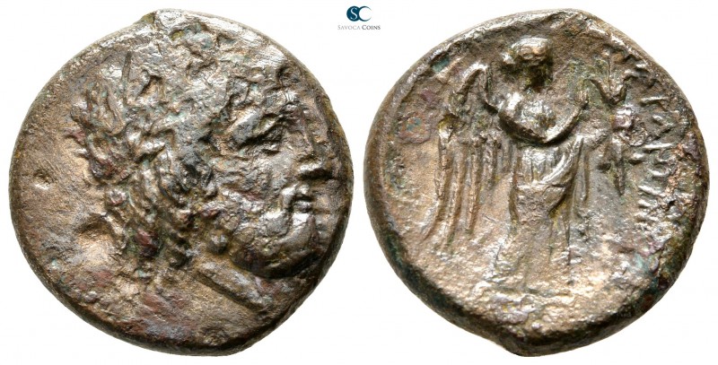 Calabria. Tarentum circa 281-209 BC. 
Obol Æ

21mm., 7,04g.



very fine