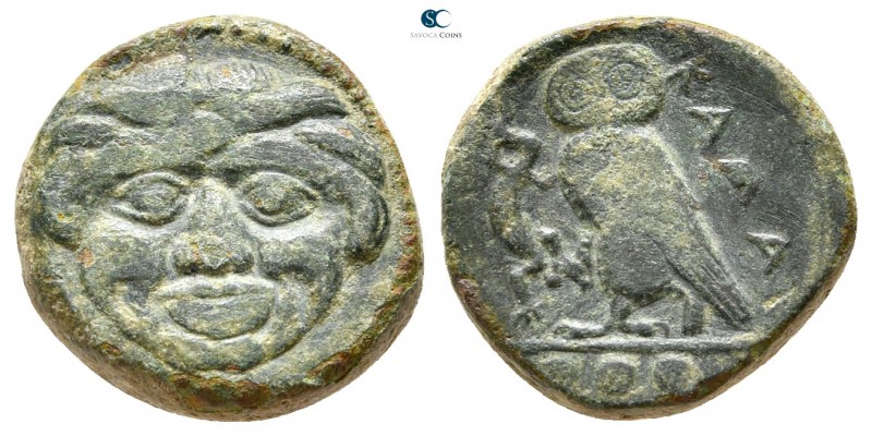 Sicily. Kamarina 420-405 BC. 
Tetras Æ

14mm., 3,16g.



nearly very fine...