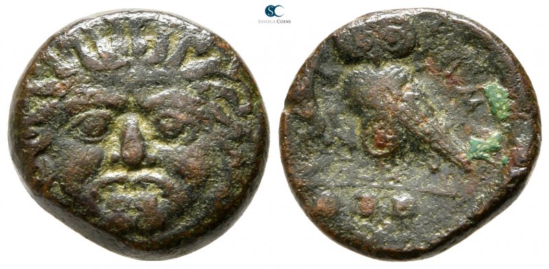 Sicily. Kamarina 420-405 BC. 
Tetras Æ

14mm., 3,13g.



nearly very fine...