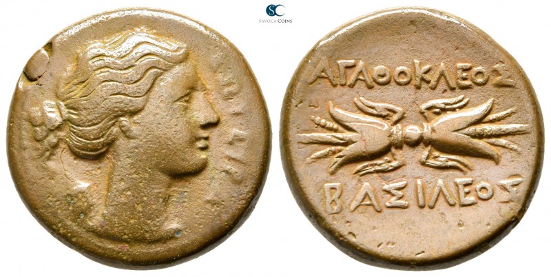 Sicily. Syracuse. Agathokles 317-289 BC. 
Litra Æ

23mm., 9,40g.



very ...
