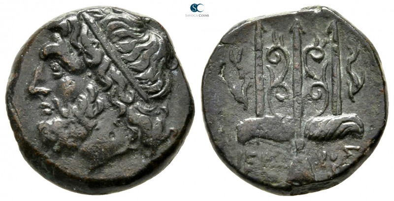Sicily. Syracuse. Hieron II 275-215 BC. 
Litra Æ

19mm., 6,37g.



very f...