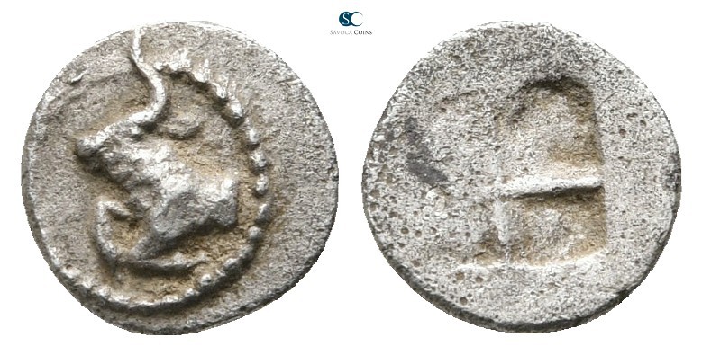 Macedon. Akanthos 480-470 BC. 
Hemiobol AR

8mm., ,33g.



very fine