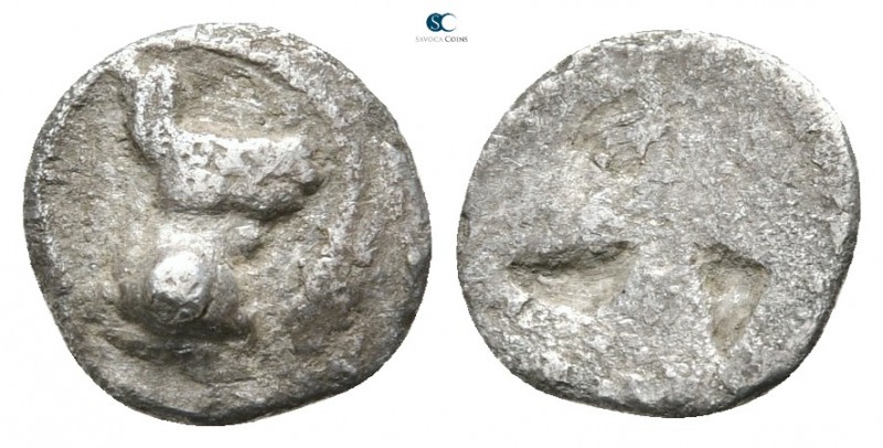 Macedon. Mende 450-400 BC. 
Hemiobol AR

9mm., ,39g.



fine