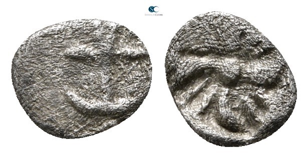 Thrace. Apollonia Pontica 530-500 BC. 
Hemiobol AR

8mm., ,32g.



nearly...