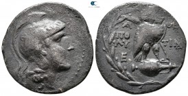 Attica. Athens 181-180 BC. ΠΟΛΥ- (Poly-), TIΜΑΡΧΙΔΗΣ (Timarchides), magistrates. Tetradrachm AR. New Style coinage. Class I