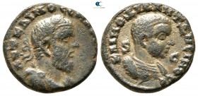 Seleucis and Pieria. Antioch. Macrinus and Diadumenian AD 217-218. Bronze Æ