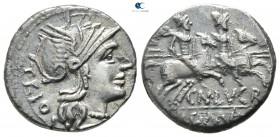 Cn. Lucretius Trio 136 BC. Rome. Denarius AR