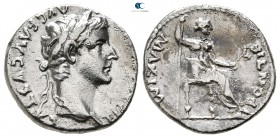 Tiberius AD 14-37. Lugdunum. Denarius AR
