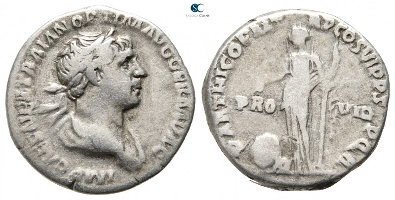 Trajan AD 98-117. Rome
Denarius AR

18mm., 3,35g.



very fine