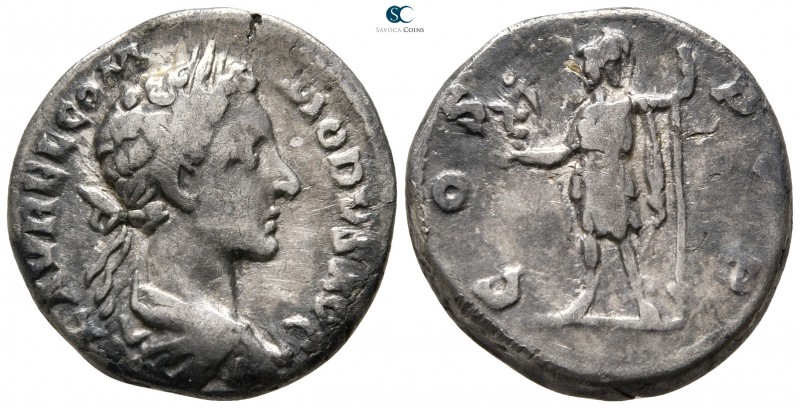 Commodus AD 180-192. Rome
Denarius AR

17mm., 3,07g.



very fine