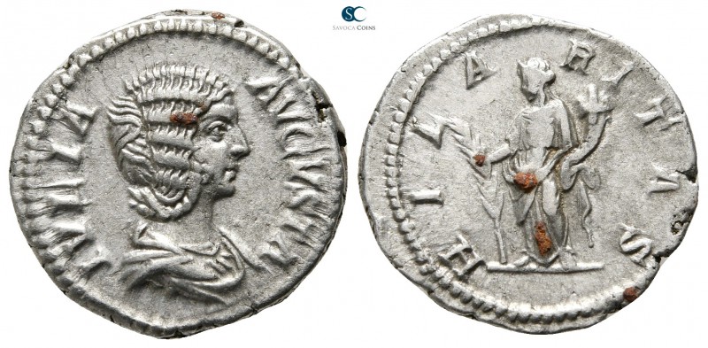 Julia Domna, wife of Septimius Severus AD 193-217. Rome
Denarius AR

19mm., 3...