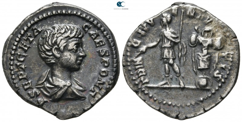 Geta as Caesar AD 197-209. Rome
Denarius AR

19mm., 3,43g.



very fine