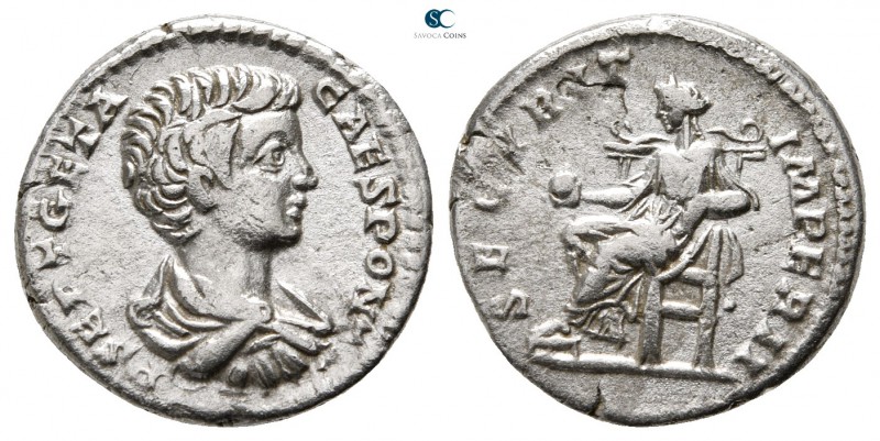 Geta as Caesar AD 197-209. Rome
Denarius AR

18mm., 2,85g.



very fine