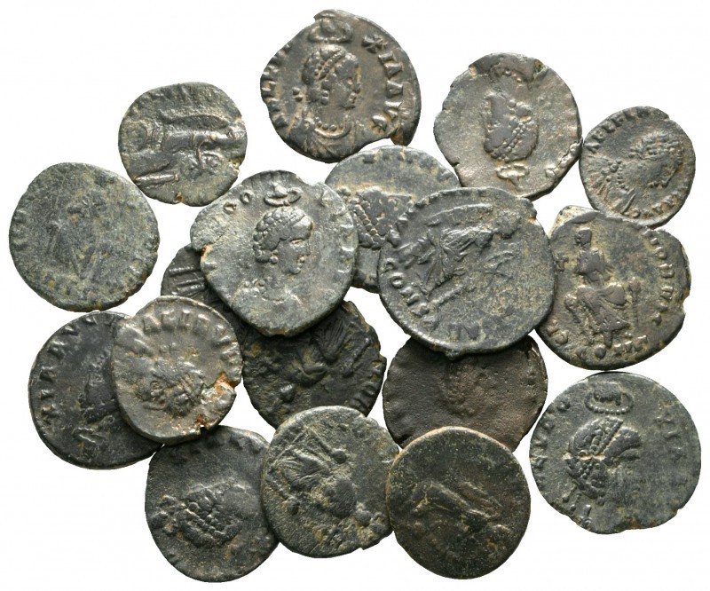 Lot of ca. 18 roman bronze coins / SOLD AS SEEN, NO RETURN!

nearly very fine