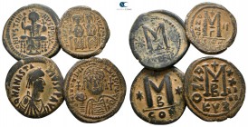 Lot of 4 byzantine bronze coins / SOLD AS SEEN, NO RETURN!<br><br>very fine<br><br>