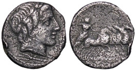 ROMANE REPUBBLICANE - ANONIME - Monete senza il nome del monetiere (143-81a.C.) - Denario B. 226; Cr. 350A/2 (AG g. 3,73) Porosità

Status: meglio d...