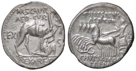 ROMANE REPUBBLICANE - AEMILIA - M. Aemilius Scaurus e Pub. Plautius Hypsaes (58 a.C.) - Denario B. 8; Cr. 422/1b (AG g. 3,18)

Status: SPL+