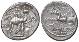 ROMANE REPUBBLICANE - AEMILIA - M. Aemilius Scaurus e Pub. Plautius Hypsaes (58 a.C.) - Denario B. 8; Cr. 422/1b (AG g. 4) Lieve ossidazione

Status...