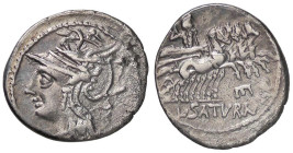 ROMANE REPUBBLICANE - APPULEIA - L. Appuleius Saturninus (104 a.C.) - Denario B. 1; Cr. 317/3b (AG g. 3,74) Punti di corrosione

Status: bel BB