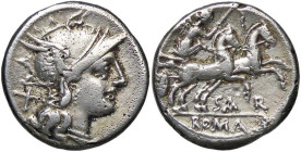 ROMANE REPUBBLICANE - ATILIA - Atilius Saranus (155 a.C.) - Denario B. 1; Cr. 199/1a (AG g. 3,23) Metallo poroso

Status: qBB