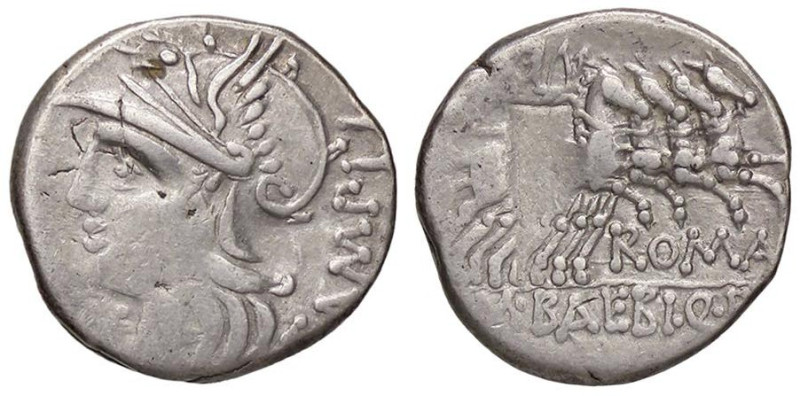 ROMANE REPUBBLICANE - BAEBIA - M. Baebius Q. f. Tampilus (137 a.C.) - Denario B....