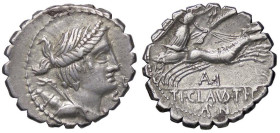 ROMANE REPUBBLICANE - CLAUDIA - Ti. Claudius Ti. F. Ap. n. Nero (79 a.C.) - Denario serrato B. 5; Cr. 383/1 (AG g. 4,11)

Status: qSPL