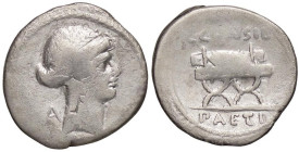 ROMANE REPUBBLICANE - CONSIDIA - C. Considius Paetus (46 a.C.) - Denario B. 2; Cr. 465/2 (AG g. 3,45)

Status: meglio di MB