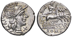 ROMANE REPUBBLICANE - CURIATIA - C. Curiatius f. Trigeminus (142 a.C.) - Denario B. 2; Cr. 240/1 (AG g. 4)

Status: qFDC