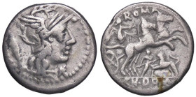 ROMANE REPUBBLICANE - DOMITIA - Cn. Domitius Ahenobarbus (128 a.C.) - Denario B. 14; Cr. 261/1 (AG g. 3,76)

Status: qBB