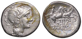 ROMANE REPUBBLICANE - MALLIA - T. Mallius Mancinus, ap. Claudius Pulcher e Q. Urbinus (110-110 a.C.) - Denario B. 2; Cr. 299/1b (AG g. 3,85)

Status...