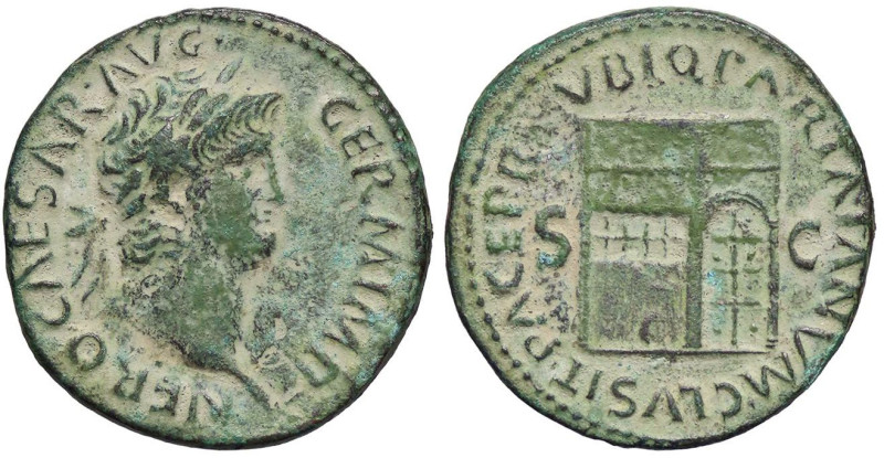 ROMANE IMPERIALI - Nerone (54-68) - Asse C. 142 (AE g. 8,35) Ex asta Nomisma 46,...