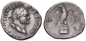 ROMANE IMPERIALI - Vespasiano (69-79) - Denario C. 121; RIC 99a (AG g. 3,25)

Status: BB