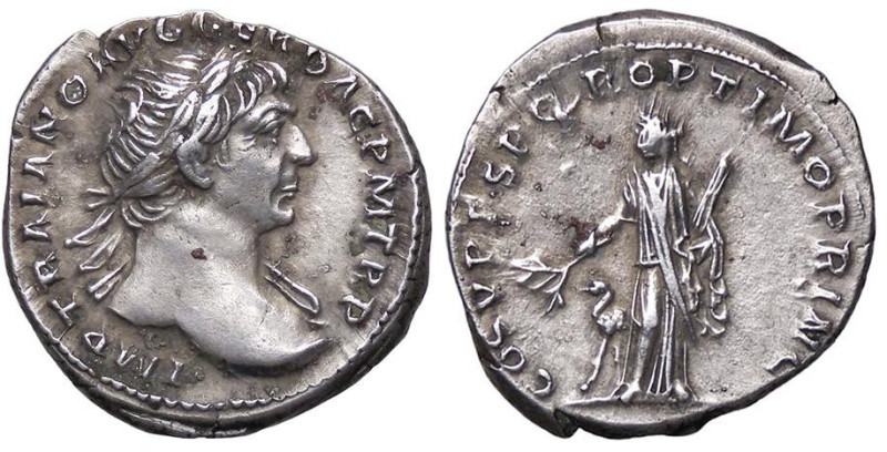 ROMANE IMPERIALI - Traiano (98-117) - Denario C. 89 (AG g. 3,42)

Status: qSPL...