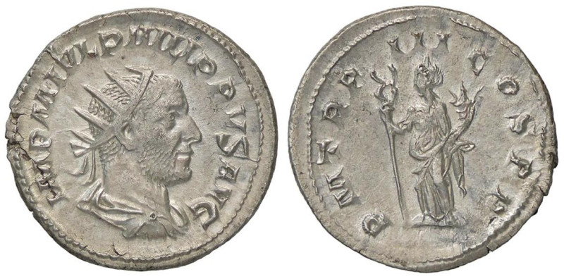 ROMANE IMPERIALI - Filippo I (244-249) - Antoniniano C. 124; RIC 3 (AG g. 4,09)...