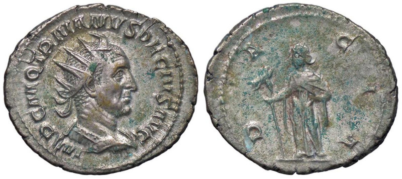 ROMANE IMPERIALI - Traiano Decio (249-251) - Antoniniano (AG g. 3,95) Sedimenti...