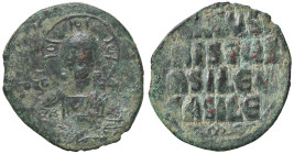 BIZANTINE - Basilio II e Costantino VIII (975-1025) - Follis (attribuito) Sear 1818 (AE g. 7,94)

Status: BB