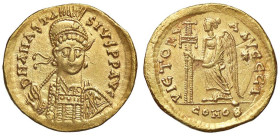 BARBARICHE - OSTROGOTI - Teodorico (489-526) - Solido (a nome di Anastasio) Metlich 6 (tipo) (AU g. 4,46)

Status: qSPL