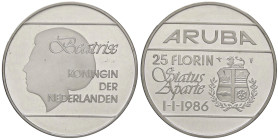 ESTERE - ARUBA - Beatrice (1980-2013) - 25 Gulden 1986 AG Qualche segnetto

Status: FS