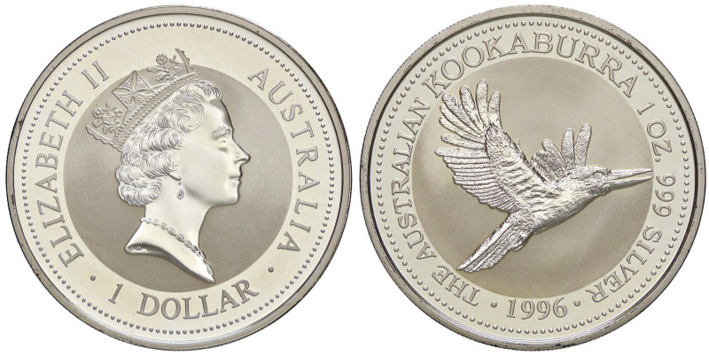 ESTERE - AUSTRALIA - Elisabetta II (1952-2022) - Dollaro 1996 - Kookaburra in vo...