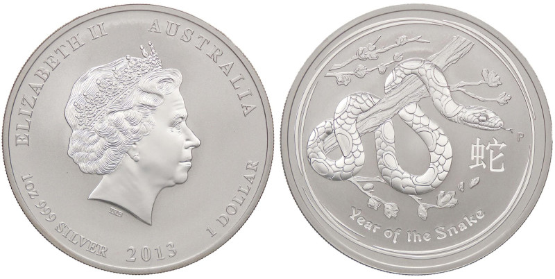 ESTERE - AUSTRALIA - Elisabetta II (1952-2022) - Dollaro 2013 - Anno del serpent...