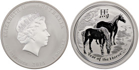 ESTERE - AUSTRALIA - Elisabetta II (1952-2022) - Dollaro 2014 - Anno del cavallo Kr. 2111 AG

Status: FS