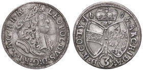 ESTERE - AUSTRIA - Leopoldo I (1658-1705) - 3 Kreuzer 1686 Kr. 1115 MI

Status: SPL